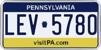 PA license plate LEV5780