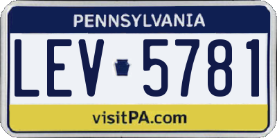 PA license plate LEV5781