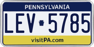 PA license plate LEV5785