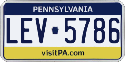PA license plate LEV5786