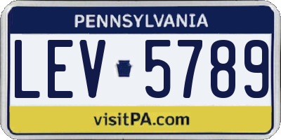 PA license plate LEV5789