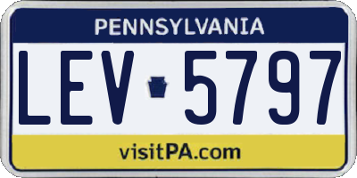 PA license plate LEV5797