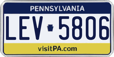 PA license plate LEV5806