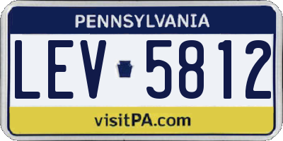 PA license plate LEV5812