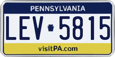 PA license plate LEV5815