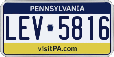 PA license plate LEV5816