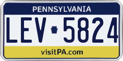 PA license plate LEV5824