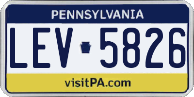 PA license plate LEV5826