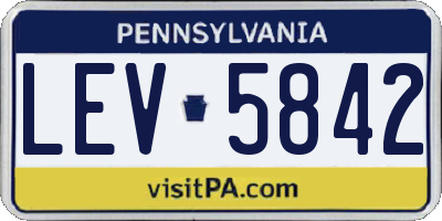 PA license plate LEV5842