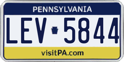 PA license plate LEV5844