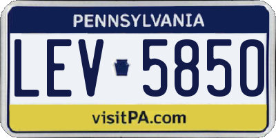 PA license plate LEV5850