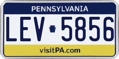 PA license plate LEV5856