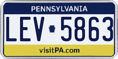 PA license plate LEV5863