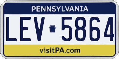 PA license plate LEV5864
