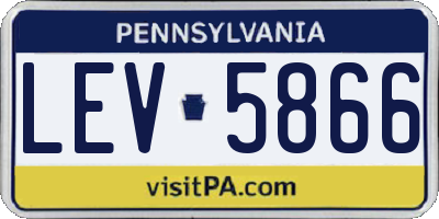 PA license plate LEV5866