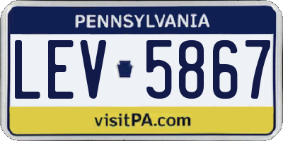 PA license plate LEV5867