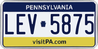 PA license plate LEV5875