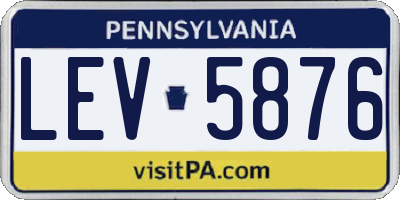 PA license plate LEV5876