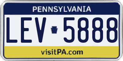 PA license plate LEV5888
