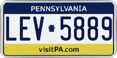 PA license plate LEV5889
