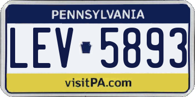 PA license plate LEV5893