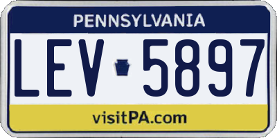 PA license plate LEV5897