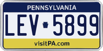 PA license plate LEV5899