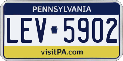 PA license plate LEV5902