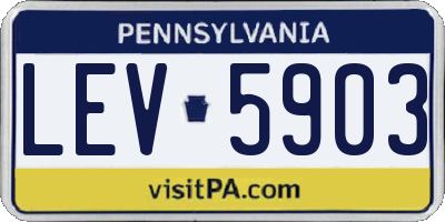 PA license plate LEV5903