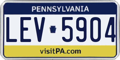 PA license plate LEV5904