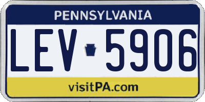 PA license plate LEV5906