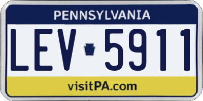 PA license plate LEV5911