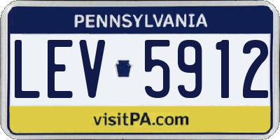 PA license plate LEV5912