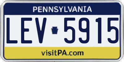 PA license plate LEV5915