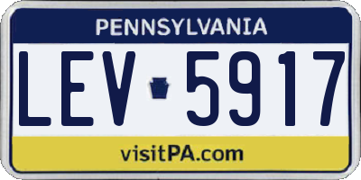 PA license plate LEV5917