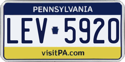 PA license plate LEV5920