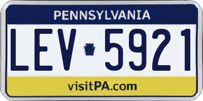 PA license plate LEV5921