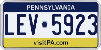 PA license plate LEV5923