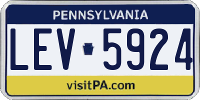 PA license plate LEV5924