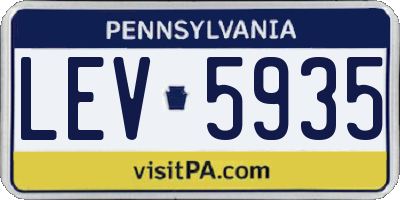 PA license plate LEV5935