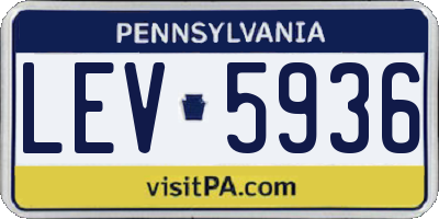 PA license plate LEV5936