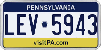 PA license plate LEV5943