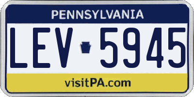 PA license plate LEV5945