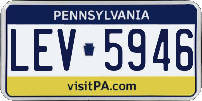 PA license plate LEV5946