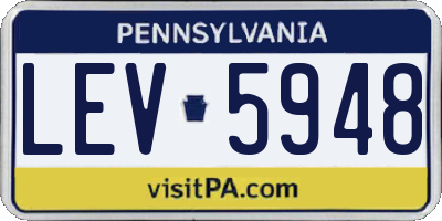 PA license plate LEV5948