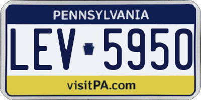 PA license plate LEV5950