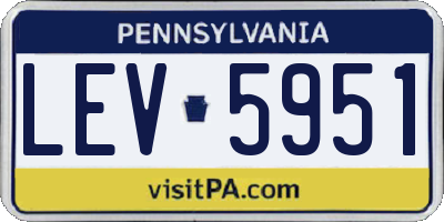 PA license plate LEV5951
