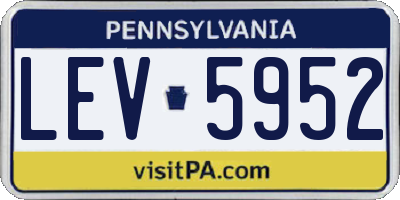 PA license plate LEV5952