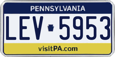 PA license plate LEV5953