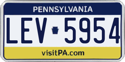 PA license plate LEV5954